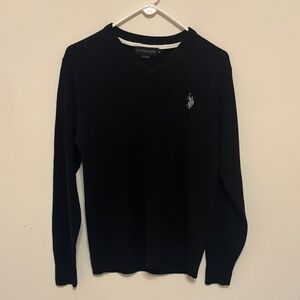 U.S. Polo Assn. Men's V-Neck Black Sweater size M preppy business casual
